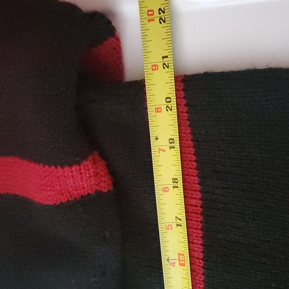 Dolls Kill Widow Black Red Stripe Button Cardigan Size Small Oversized Distress - Picture 8 of 9